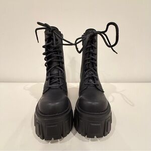 Dolls Kill Black Platform Combat Boots
